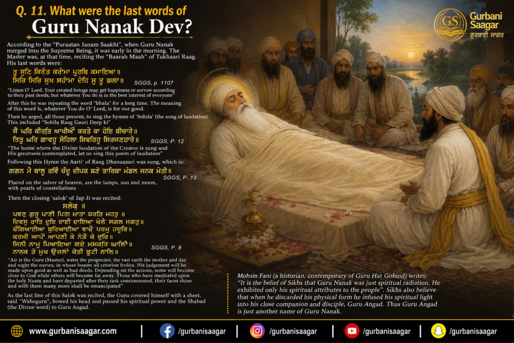Q. 11. What were the last words of Guru Nanak Dev? file 00000000bfac71f8851d7f98a3a519f7