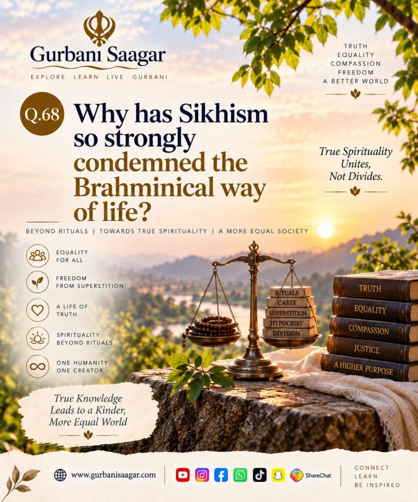 Q. 68. Why (has Sikhism) so strongly condemned the Brahminical way of life? img 20260912 wa0017