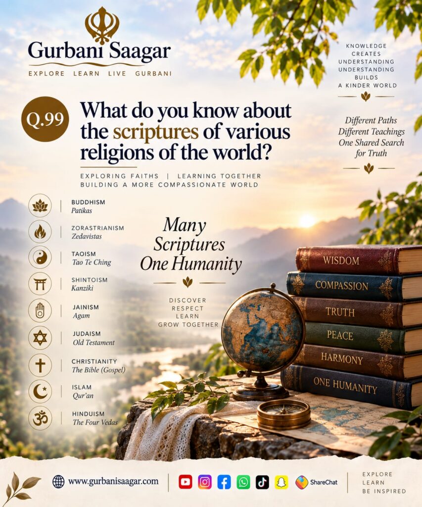 Q. 99. What do you know about the scriptures of various religions of the world? img 20260913 wa0029